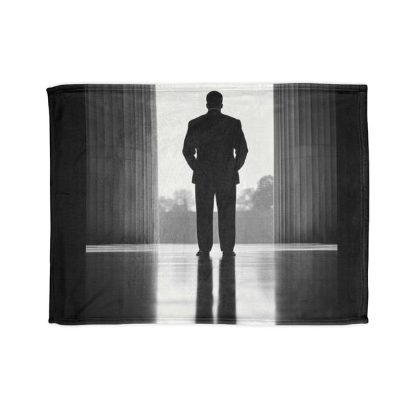 Martin Luther King Jr. at Lincoln Memorial — Plush Fleece Throw Blanket — Full Spread Plush Fleece Artwork View