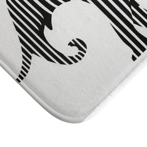 Marty Dog an Abstract Elephant Silhouette Created Entir — 61×43 Memory Foam Bath Mat — Cushioned Memory Foam & Microfibre Clo