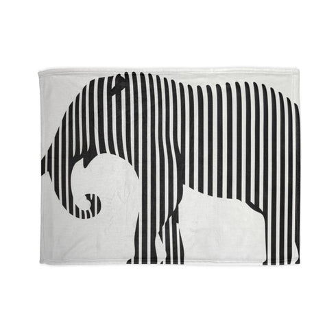 Marty Dog an Abstract Elephant Silhouette Created Entir — 50×60 Plush Throw Blanket — Full Spread Plush Fleece Artwork View