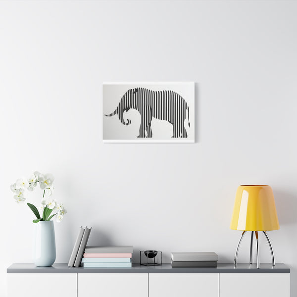 Marty Dog an Abstract Elephant Silhouette Created Entirely With — 24×16 Canvas Wall Art — Living Room Wall Lifestyle View
