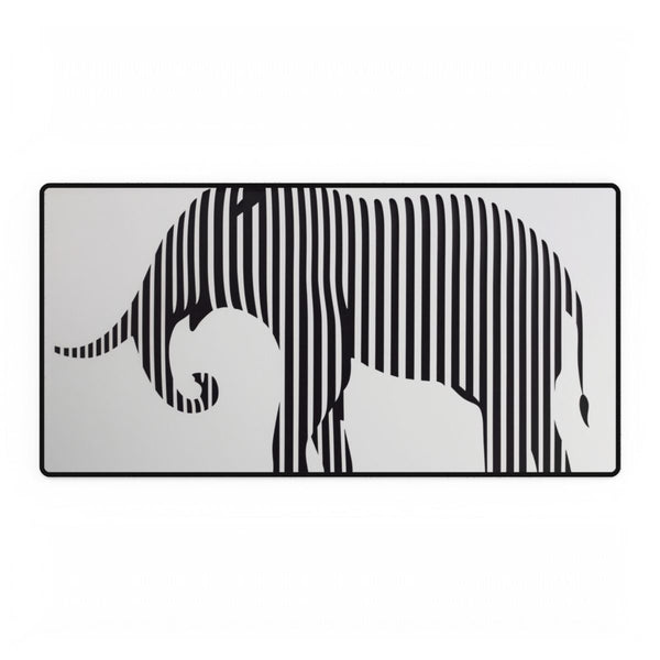Marty Dog an Abstract Elephant Silhouette Created Entirely With — XXL Gaming Desk Mat — Full Top-Down Artwork View