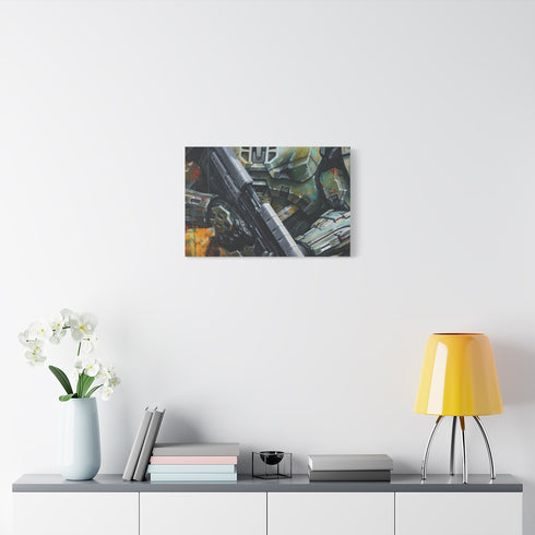 Master Chief Painting — Stretched Canvas Wall Art — Living Room Wall Lifestyle View