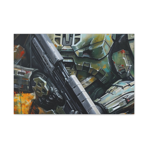 Master Chief Painting — 24×16 Canvas Wall Art — Front Gallery-Wrapped Canvas View
