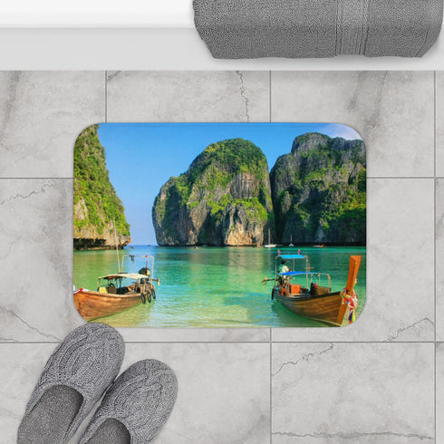 Maya Bay — Non-Slip Bath Mat — Bathroom Floor Lifestyle View