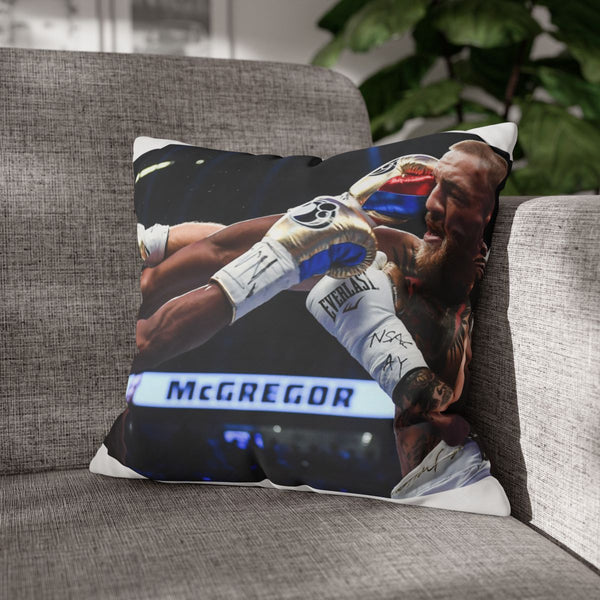 Mayweather Mcgregor Boxing — 40×40 Cushion Cover — Sofa & Armchair Living Room Lifestyle View