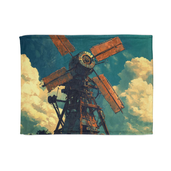 Mechanical Windmill Generating Gravity Plush Fleece Throw Blanket