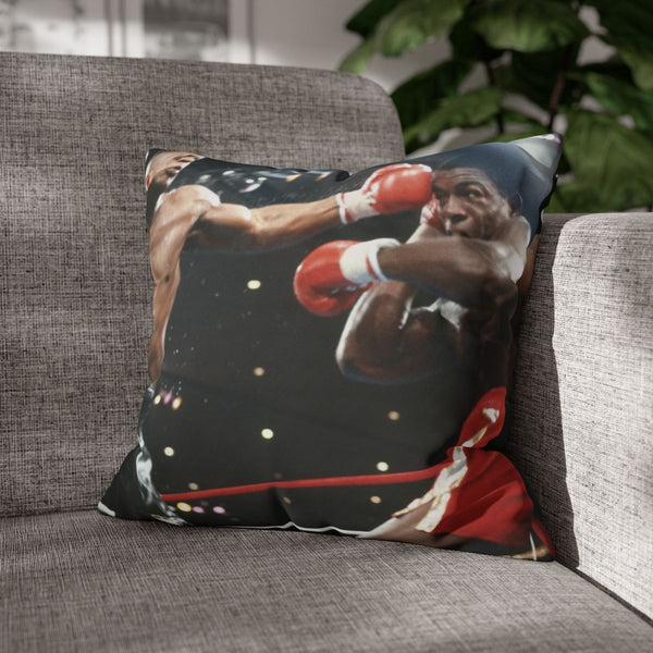 Mike Tyson and Frank Bruno — 40×40 Cushion Cover — Sofa & Armchair Living Room Lifestyle View