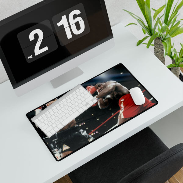 Mike Tyson and Frank Bruno — XXL Gaming Desk Mat — Gaming & Workspace Desk Setup View