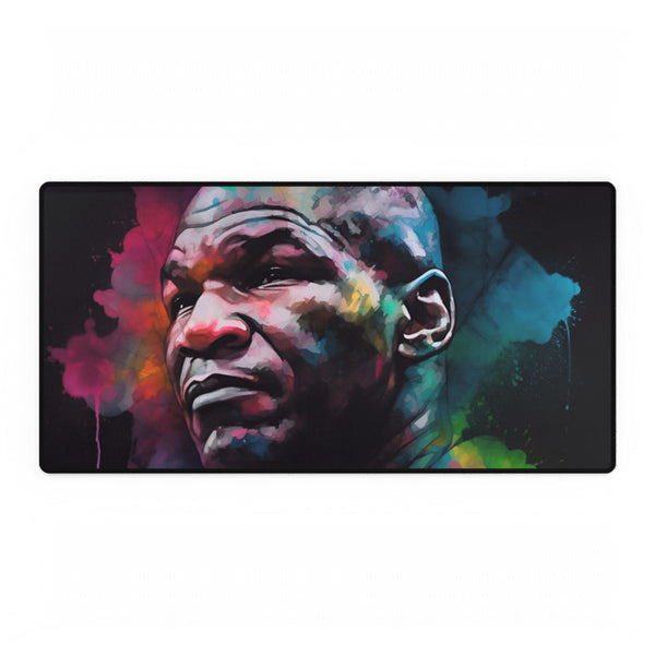Mike Tyson Watercolor Neon Colors — XXL Gaming Desk Mat — Full Top-Down Artwork View
