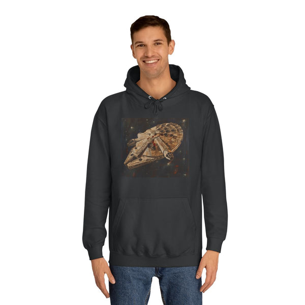 Millennium Falcon Hyperspace Star Wars — Heavyweight Graphic Hoodie — Model Streetwear Fit View