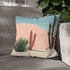 Minimal Desert Scene with Sharp Shadows — 40×40 Cushion Cover — Sofa & Living Room Lifestyle View