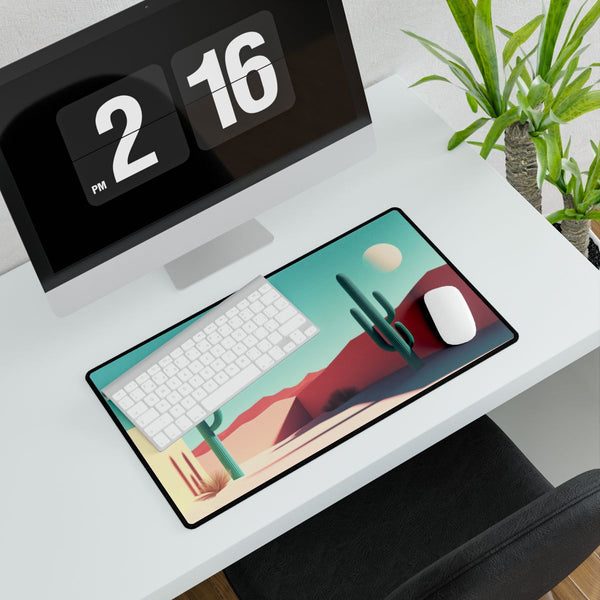 Minimal Desert Scene with Sharp Shadows (Edition V) — XXL Gaming Desk Mat — Gaming & Workspace Desk Setup View