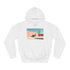 Minimal Desert Scene with Sharp Shadows Graphic Unisex College Hoodie - Arctic White Front