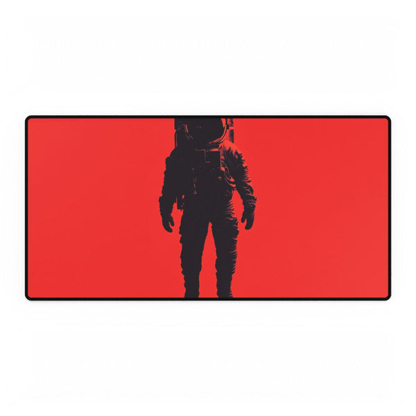 Minimalist Astronaut Silhouette on Red Background (Edition II) — XXL Gaming Desk Mat — Full Top-Down Artwork View