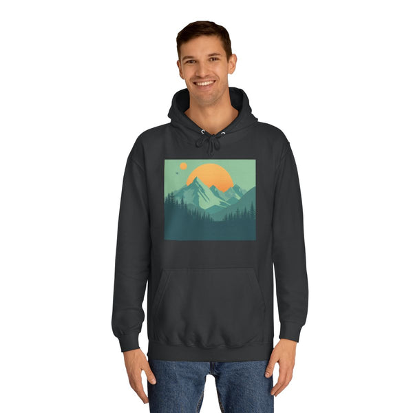 Minimalist Mountain — Heavyweight Graphic Hoodie — Model Streetwear Fit View