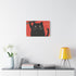 Mid-Century Botanical Risograph Art — Stretched Canvas Wall Art — Living Room Wall Lifestyle View