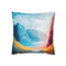 Minimalistic Mountain Landscape with Bold Colors — 40×40 Cushion Cover — Front 40×40 cm Square Cushion View