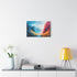 Minimalistic Mountain Landscape with Bold Colors — Stretched Canvas Wall Art — Living Room Wall Lifestyle View