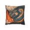 Mirror Dragon Curled Around Volcano — Faux Suede Cushion Cover — Front 40×40 cm Square Cushion View