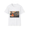 Mirror Dragon Curled Around Volcano Graphic Unisex Softstyle T-Shirt - Front View
