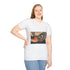 Mirror Dragon Curled Around Volcano Graphic Unisex Softstyle T-Shirt - Model View