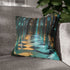 Mirror Maze Reflecting Other Dimensions — 40×40 Cushion Cover — Sofa & Living Room Lifestyle View