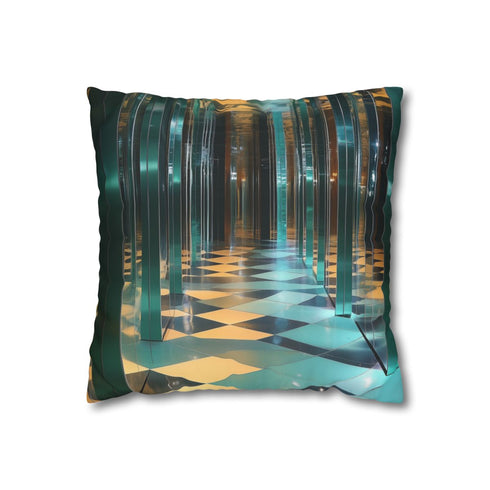 Mirror Maze Reflecting Other Dimensions — 40×40 Cushion Cover — Front 40×40 cm Square Cushion View
