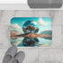 Mirror Planet Reflecting Earths Dreams — Memory Foam Bath Mat — Modern Bathroom Floor Lifestyle View