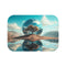 Mirror Planet Reflecting Earths Dreams — Memory Foam Bath Mat — Top-Down Memory Foam Bath Mat View