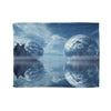 Mirror Sea Reflecting Alternate World Plush Fleece Throw Blanket