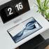 Mirrored River Bending into Infinity Loop — XL & XXL Desk Mat — Gaming & Workspace Desk Setup View