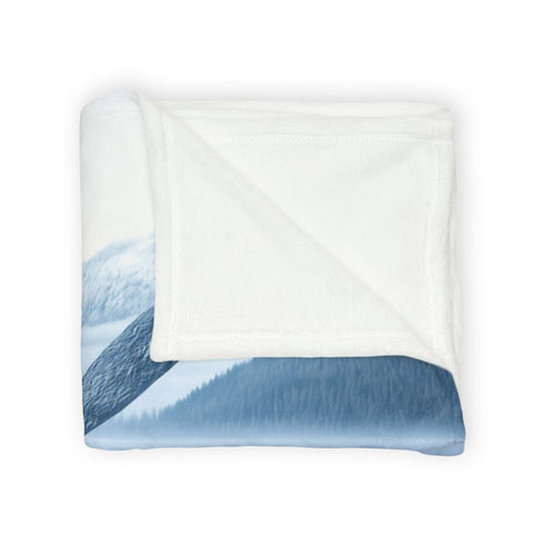 Mirrored River Bending into Infinity Loop — 50×60 Plush Throw Blanket — Draped Over Sofa & Bed Lifestyle View