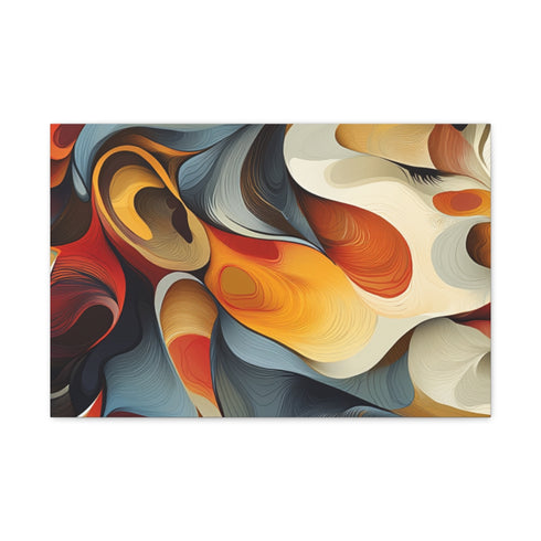 Warm Mocha Mousse Organic Curves Abstract — 24×16 Canvas Wall Art — Front Gallery-Wrapped Canvas View
