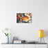 Warm Mocha Mousse Organic Curves Abstract — Stretched Canvas Wall Art — Living Room Wall Lifestyle View