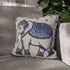 Portuguese Azulejo Tile & Elephant Boho Square Cushion Cover - Product in Use
