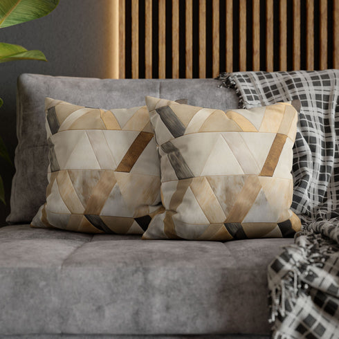 Pearl & Gold Modern Kilim Geometric Square Cushion Cover - Armchair View