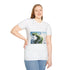 Infinite Dream Staircase Surrealist Graphic Unisex Softstyle T-Shirt - Product in Use