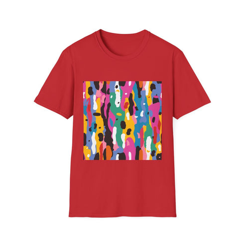Bold Modern Geometric Seamless Pattern — Graphic Cotton T-Shirt — 100% Ring-Spun Cotton Fabric & Print Detail