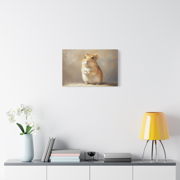 Mongolian Gerbil Gerbil Cute Painting (Edition VII) — Stretched Canvas Wall Art — Living Room Wall Lifestyle View