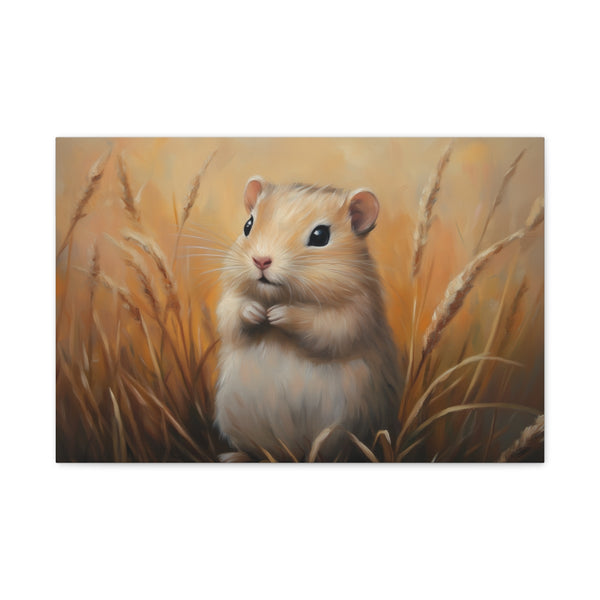 Mongolian Gerbil Gerbil Cute Painting (Edition XVII) — 24×16 Canvas Wall Art — Front Gallery-Wrapped Canvas View