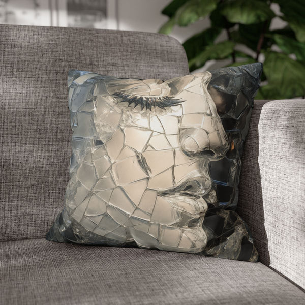 Moon Made of Shattered Glass — Double-Sided Cushion Cover — Sofa & Armchair Living Room Lifestyle View