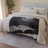 Moonlight Spilling from Open Book — 50×60 Plush Throw Blanket — Draped Over Sofa & Bed Lifestyle View