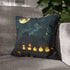 Moonlight Temple with Levitating Torches — 40×40 Cushion Cover — Double-Sided Back & Concealed Zip Detail