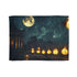 Moonlight Temple with Levitating Torches — 50×60 Plush Throw Blanket — Full Flat Artwork View