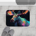 Moose Watercolor — Non-Slip Bath Mat — Bathroom Floor Lifestyle View