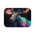 Moose Watercolor — Non-Slip Bath Mat — Top-Down Velvet Microfibre Artwork View