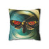 Moth Flying Through Quantum Rings — Faux Suede Cushion Cover — Front 40×40 cm Square Cushion View