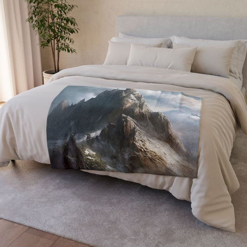 Mount Olympus — 50×60 Plush Throw Blanket — Draped Over Sofa & Bed Lifestyle View