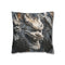 Mountain Carved with Dragon Faces — 40×40 Cushion Cover — Front 40×40 cm Square Cushion View
