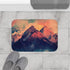 Mountain Grunge Abstract Artsy Geometric Luxury Memory Foam Bath Mat - Bathroom Lifestyle View